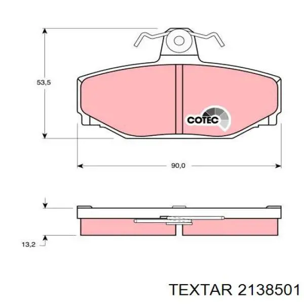 Купить 2138501 Textar Колодки тормозные задние, дисковые