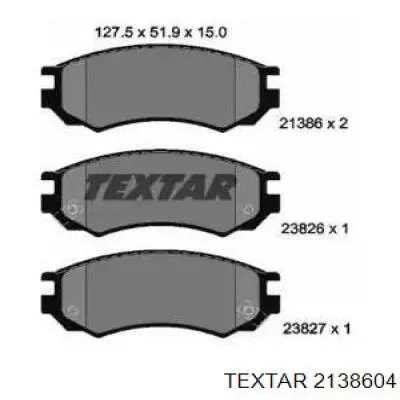 Передние тормозные колодки 2138604 Textar