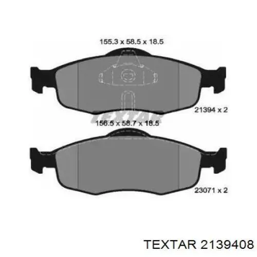 Передние тормозные колодки 2139408 Textar