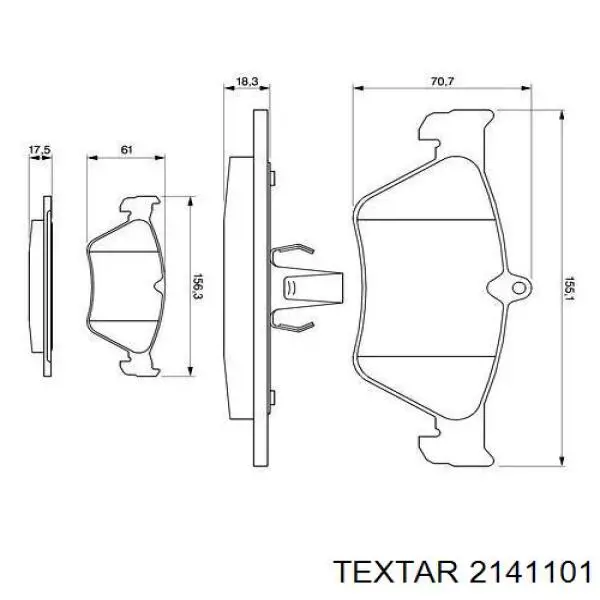 Передние тормозные колодки 2141101 Textar