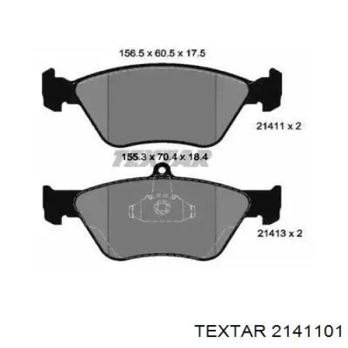 Передние тормозные колодки 2141101 Textar