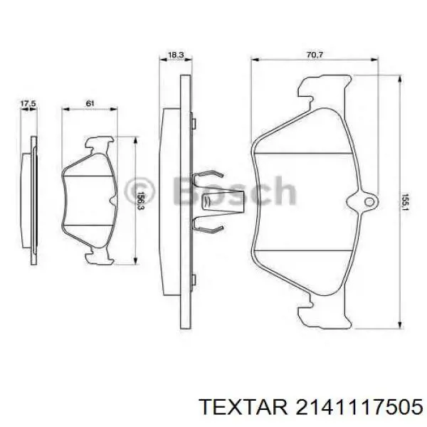 Купить 2141117505 Textar Колодки тормозные