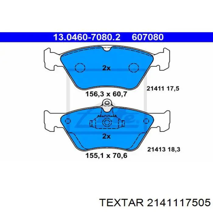Передние тормозные колодки 2141117505 Textar