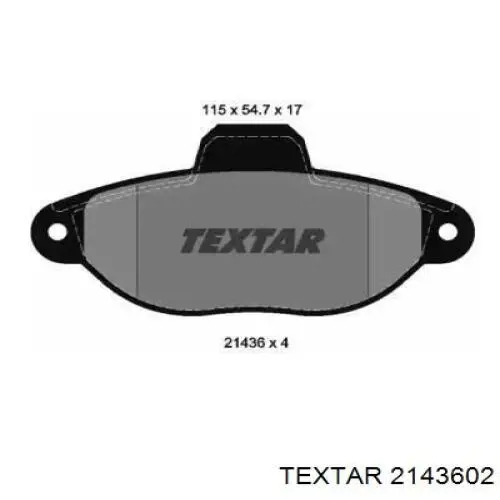 2143602 Textar Колодки передние
