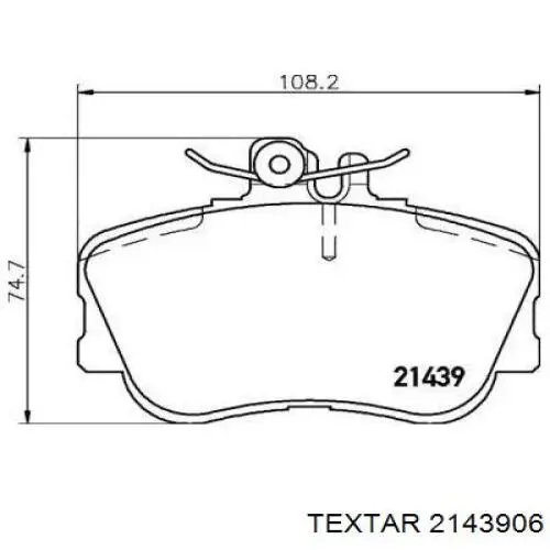 Передние тормозные колодки 2143906 Textar