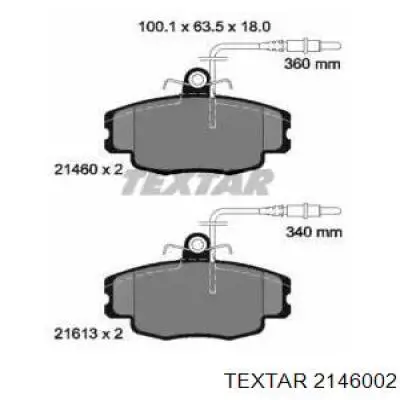 Передние тормозные колодки 2146002 Textar