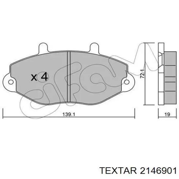 Передние тормозные колодки 2146901 Textar