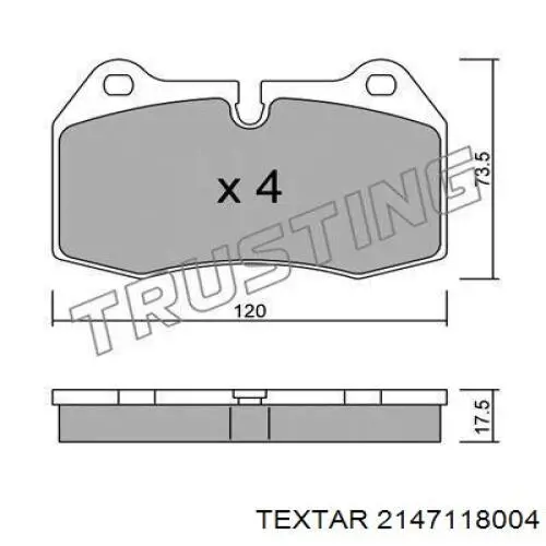 Передние тормозные колодки 2147118004 Textar