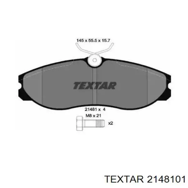 Передние тормозные колодки 2148101 Textar