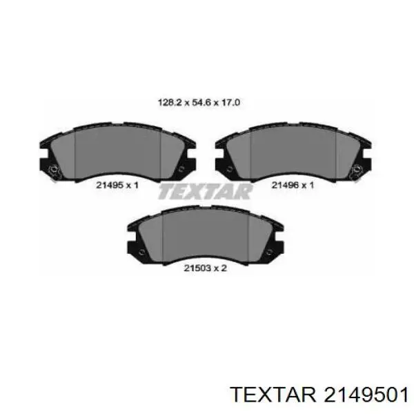 Передние тормозные колодки 2149501 Textar