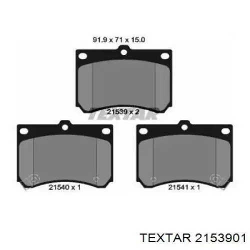 Передние тормозные колодки 2153901 Textar