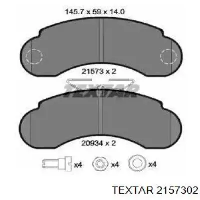2157302 Textar передние тормозные колодки