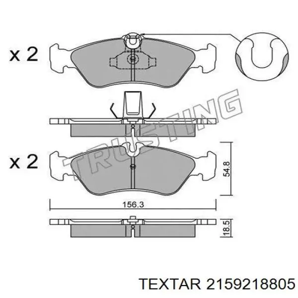 Колодки дисковые  Textar 2159218805 цена, от 22.31 USD