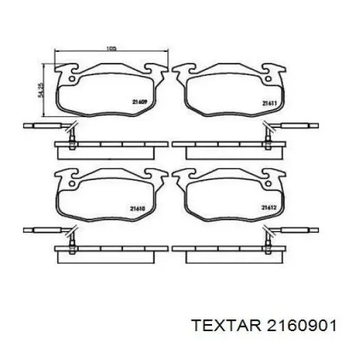 Передние тормозные колодки 2160901 Textar