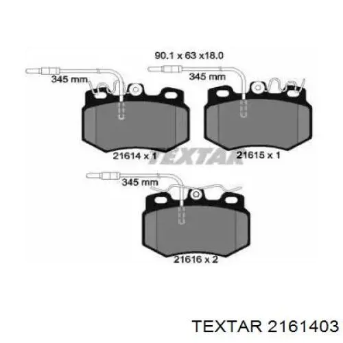 Передние тормозные колодки 2161403 Textar