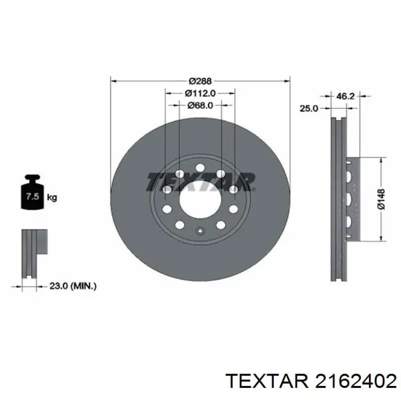 Тормозные колодки Textar 2162402