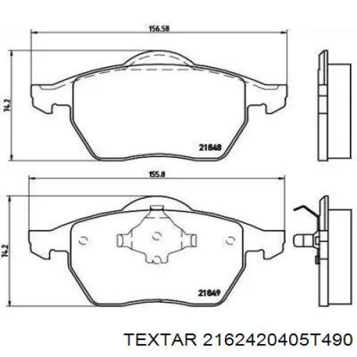 Колодки Textar 2162420405T490 цена, от 23.15 USD