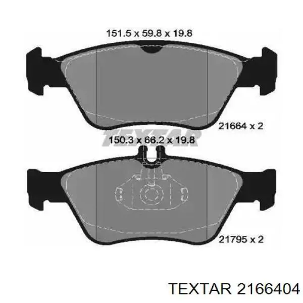 2166404 Textar Колодки передние