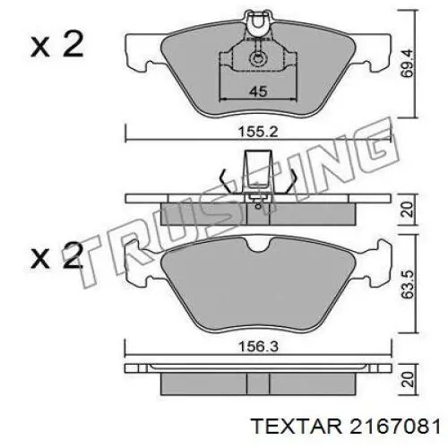 Купить 2167081 Textar Колодки тормозные