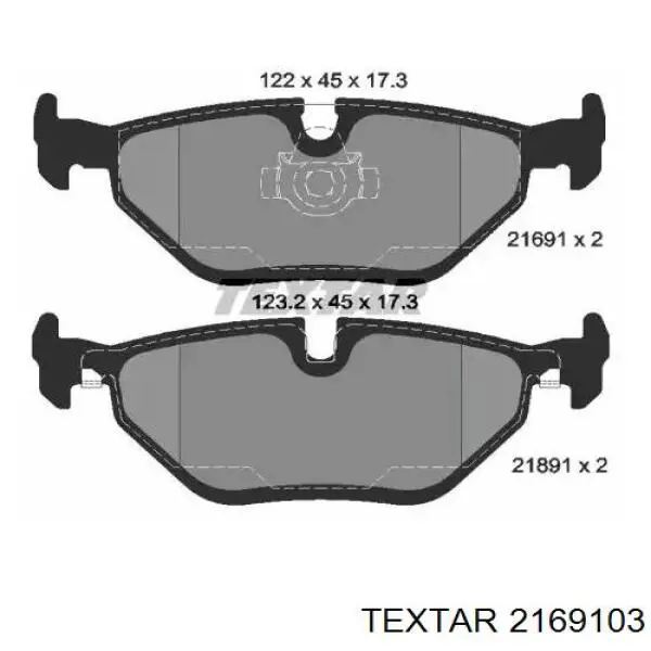 Колодки тормозные задние дисковые Textar 2169103