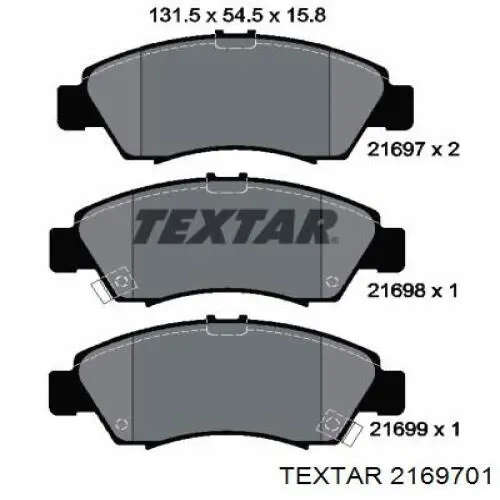 Передние тормозные колодки 2169701 Textar