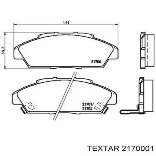 Передние тормозные колодки 2170001 Textar