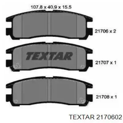 Задние тормозные колодки 2170602 Textar