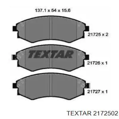 2172502 Textar Колодки передние