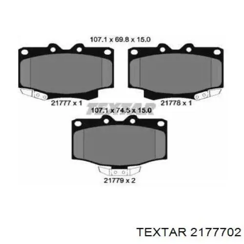 Передние тормозные колодки 2177702 Textar