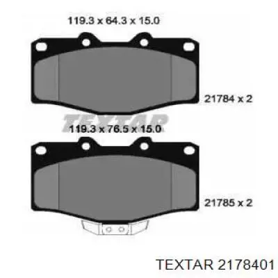 Передние тормозные колодки 2178401 Textar