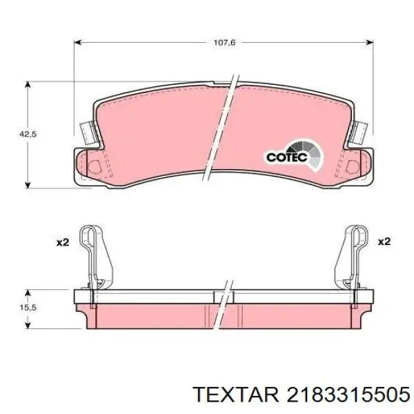 Задние дисковые колодки Textar 2183315505