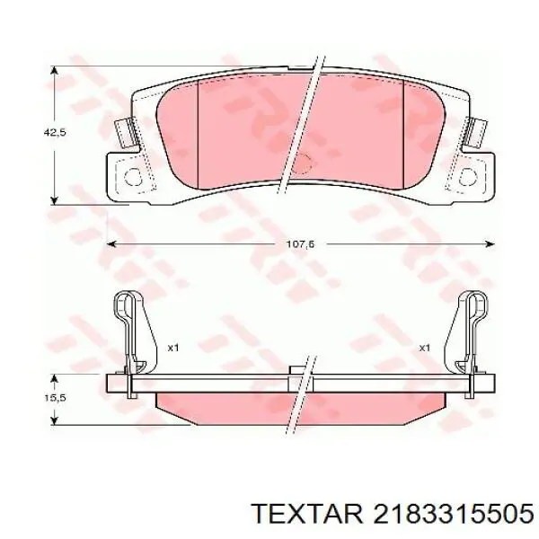 Колодки дисковые  Textar 2183315505 цена, от 13.76 USD