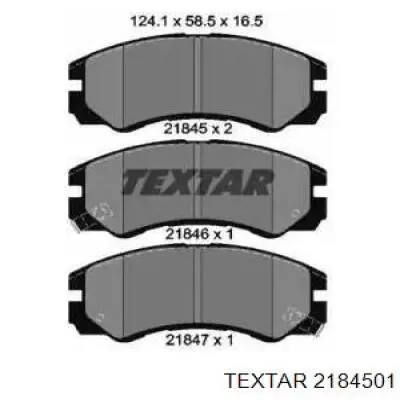 Передние тормозные колодки 2184501 Textar