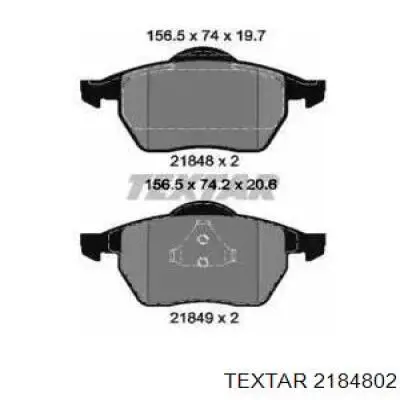 Передние тормозные колодки 2184802 Textar