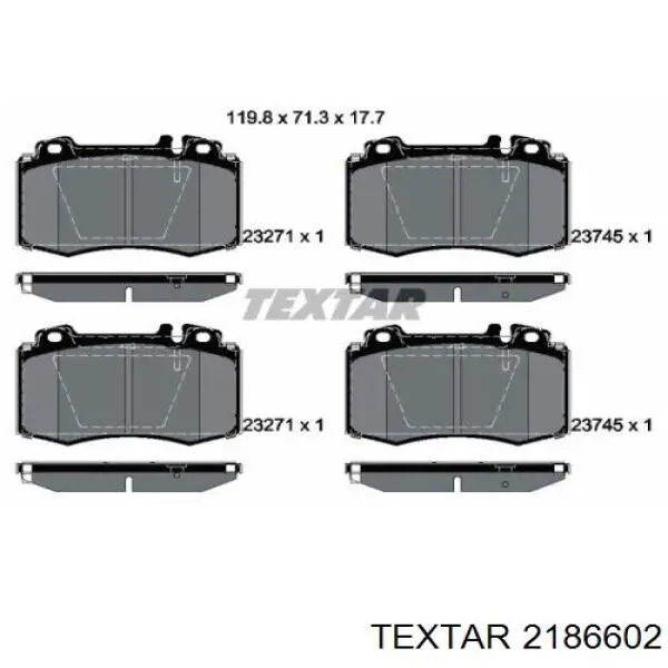 Купить 2186602 Textar Колодки тормозные