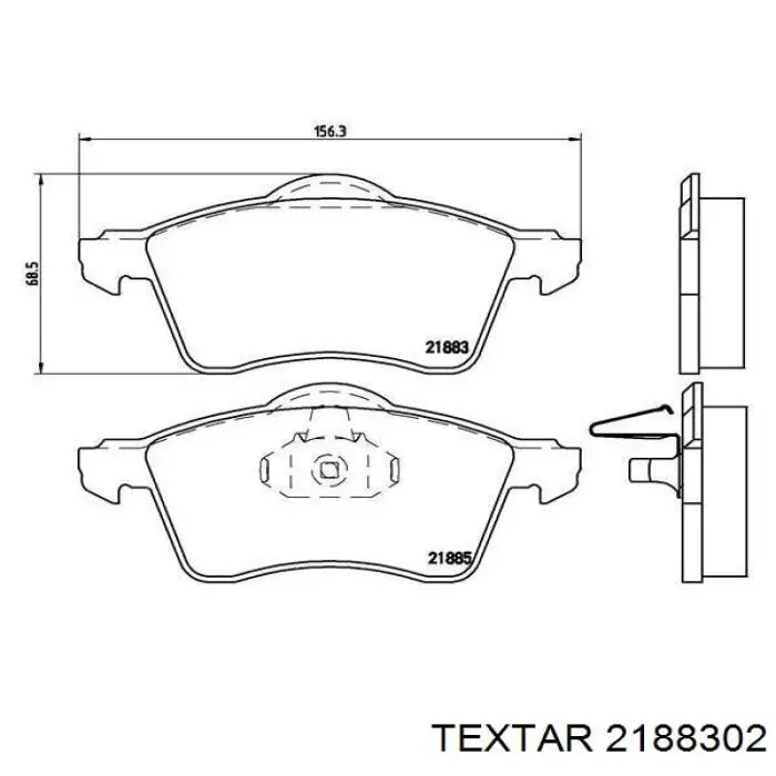 2188302 Textar Колодки передние