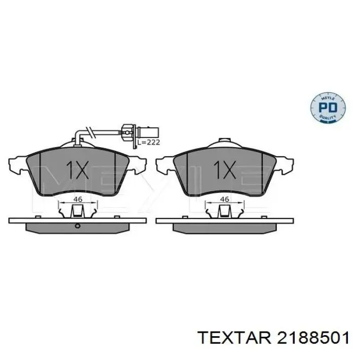 Передние тормозные колодки 2188501 Textar