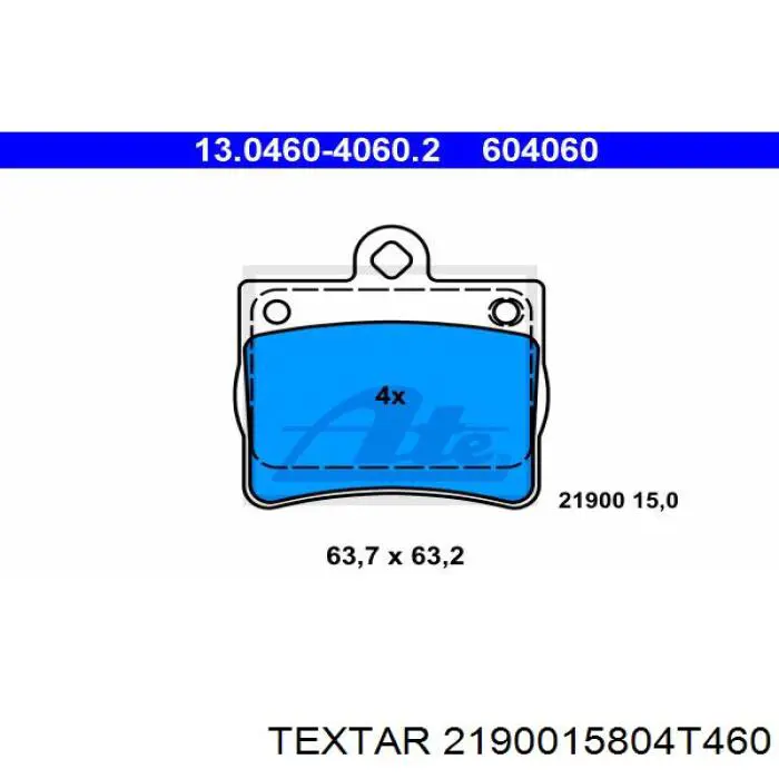 2190015804T460 Textar Колодки тормозные дисковые комплект