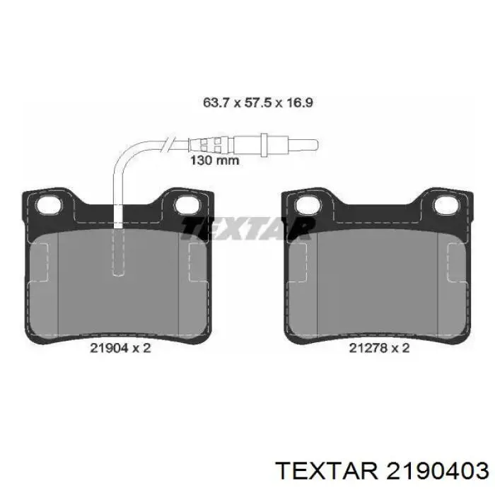 Задние тормозные колодки 2190403 Textar