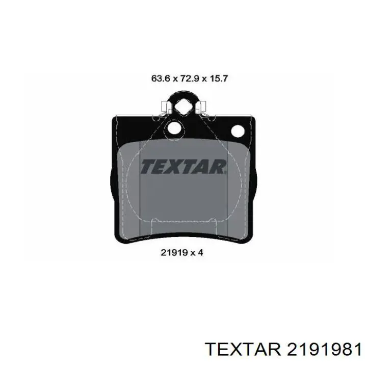 Задние дисковые колодки Textar 2191981