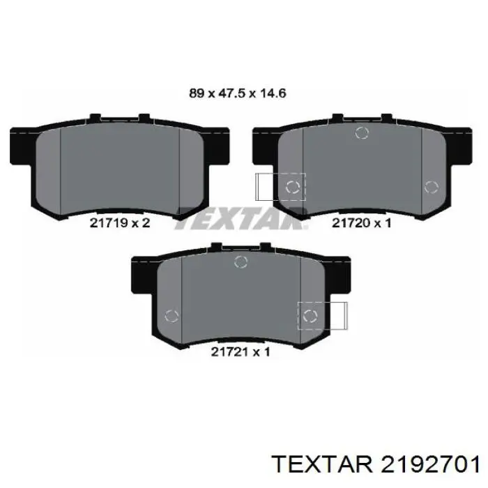 Передние тормозные колодки 2192701 Textar