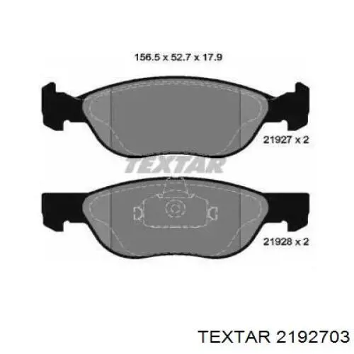 Передние тормозные колодки 2192703 Textar