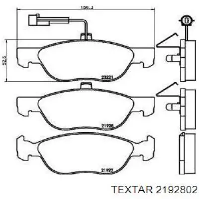 Передние тормозные колодки 2192802 Textar