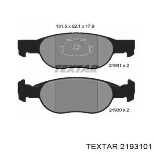 Передние тормозные колодки 2193101 Textar