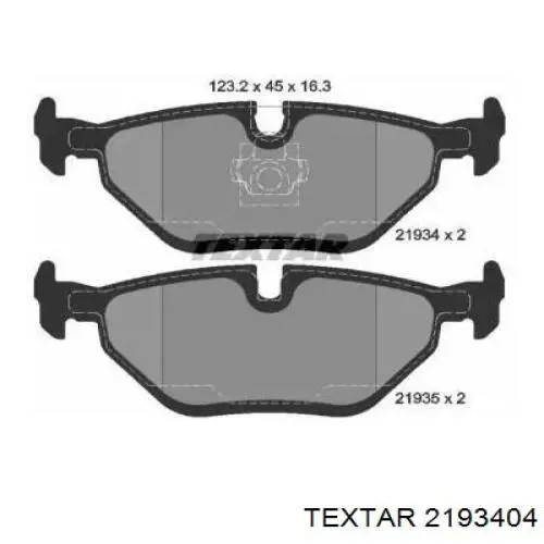 Задние тормозные колодки 2193404 Textar