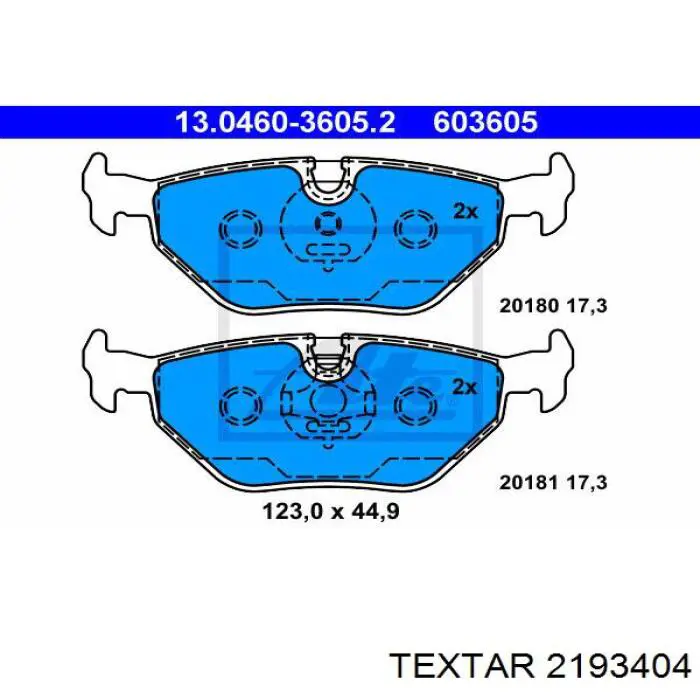 Купить 2193404 Textar Колодки тормозные задние, дисковые