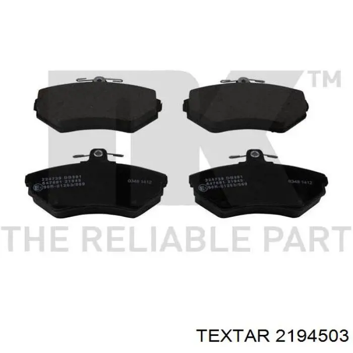 Передние тормозные колодки 2194503 Textar