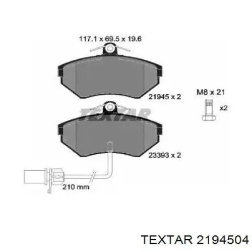 Купить 2194504 Textar Колодки тормозные