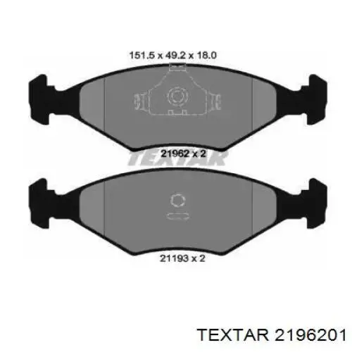 Передние тормозные колодки 2196201 Textar