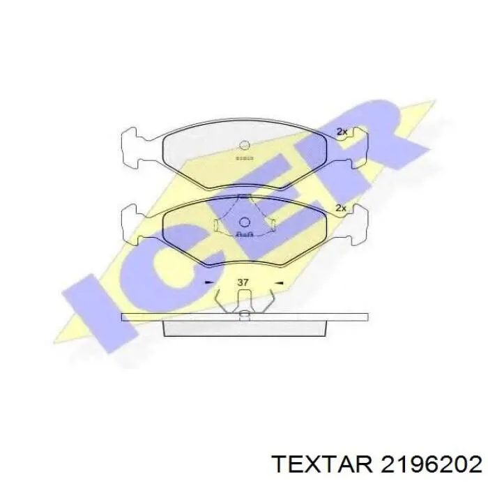 Передние тормозные колодки 2196202 Textar